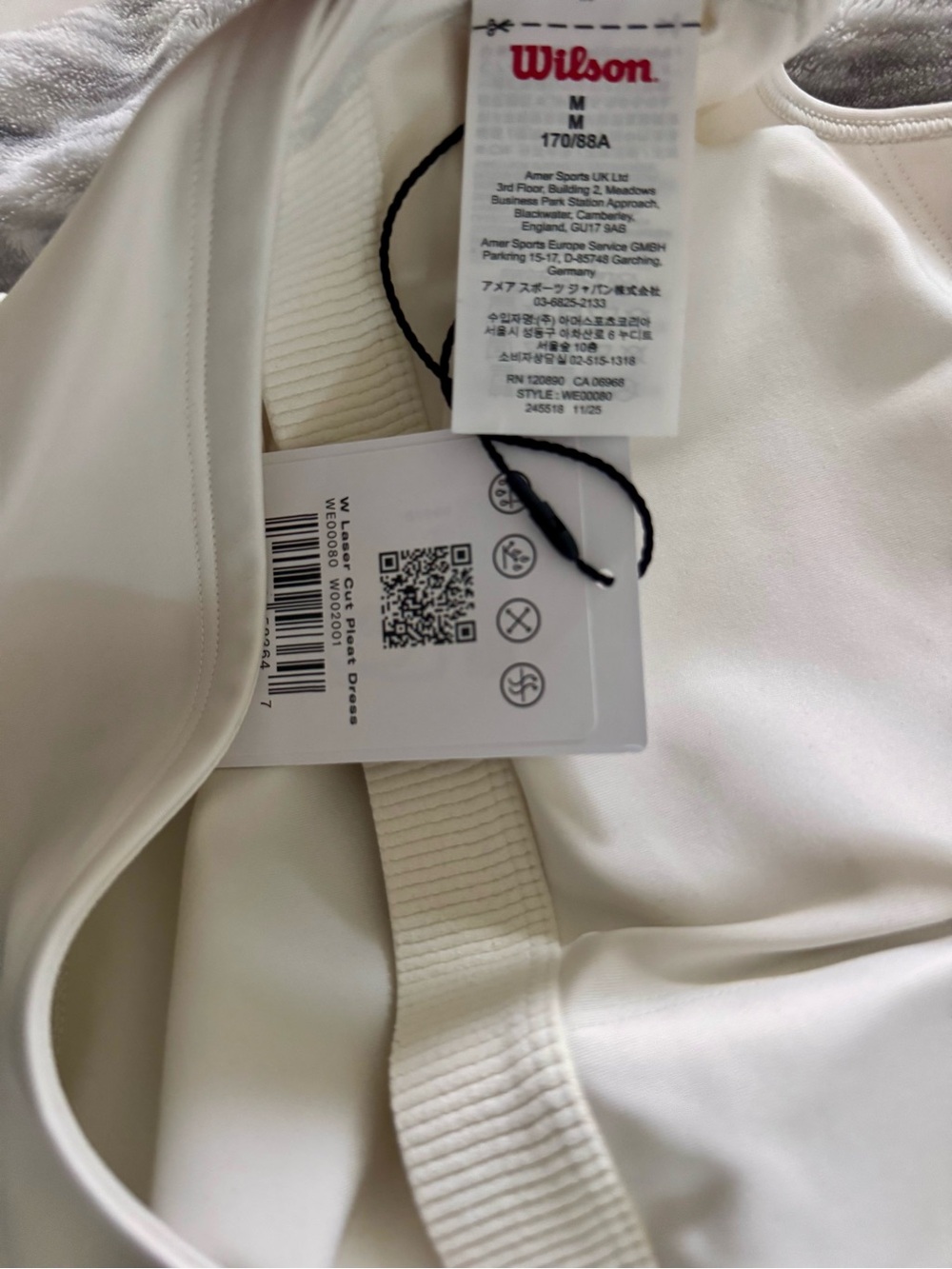 NWT Wilson Laser Cut Pleated Tennis Dress Ivory Cream - Picture 8 of 8